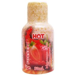 Óleo Hot Comestível com Ação Lubrificante 30 Ml Forsexy Morango com Champanhe